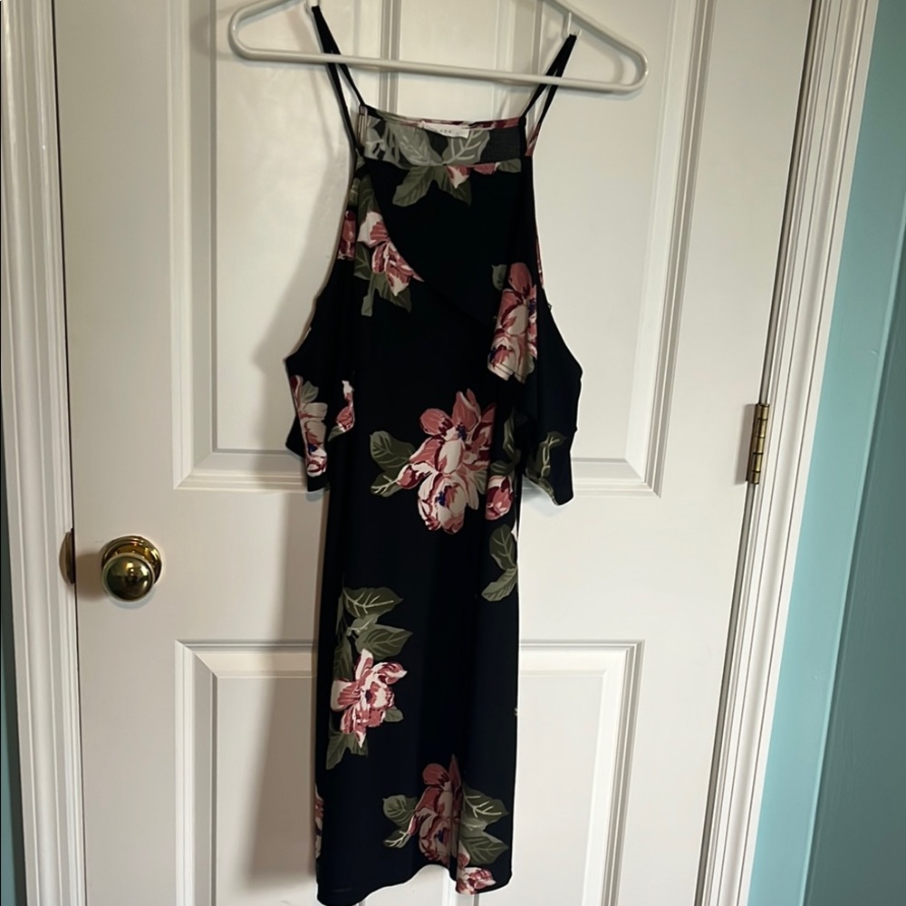 Floral Black Mini Dress